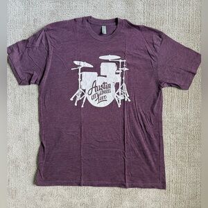 Austin City Limits Maroon Drums Graphic T Shirt
